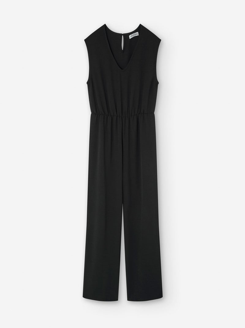 Salopette Unie avec Encolure en V Noir - Kiabi