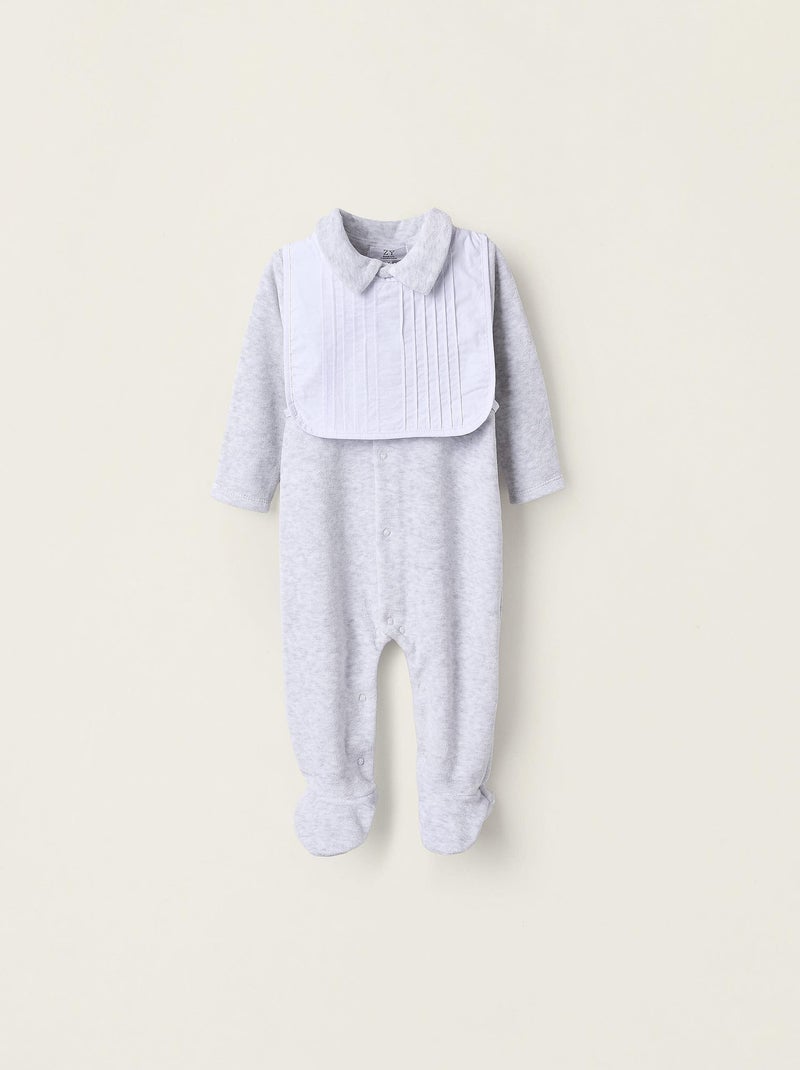 Salopette velours, avec bavette CUTE FOREST Gris clair - Kiabi