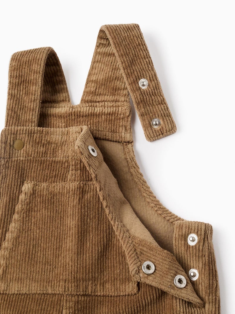 Salopette velours côtelé, bretelles réglables ART ATTACK Camel - Kiabi