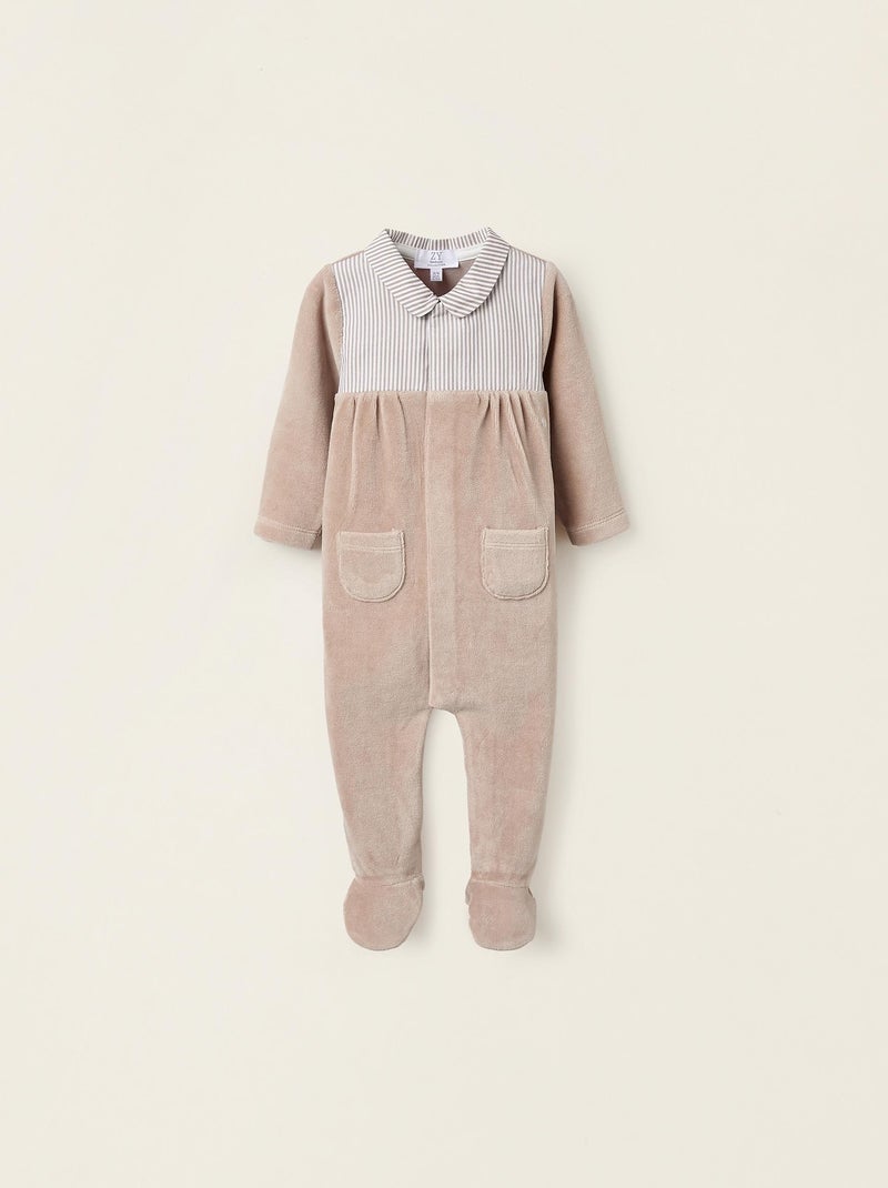Salopette velours, rayures CUTE FOREST Gris clair - Kiabi