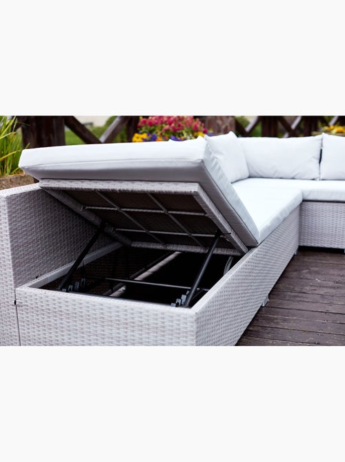 SAMOA Salon de jardin encastrable 10 places noir en résine tressée - Kiabi