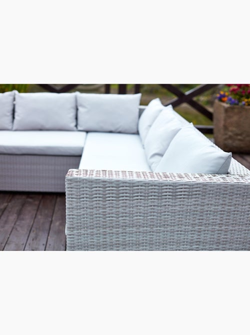 SAMOA Salon de jardin encastrable 10 places noir en résine tressée - Kiabi