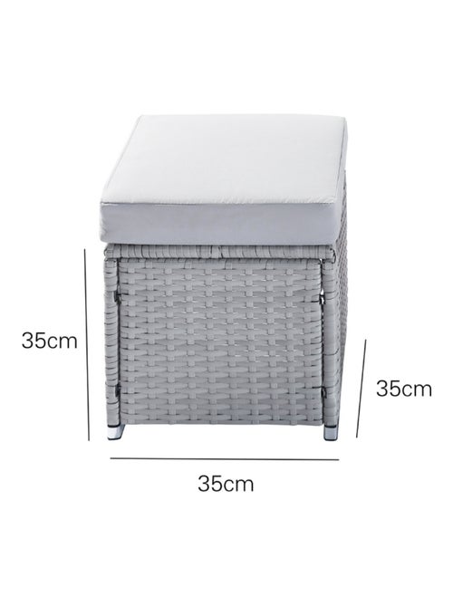 SAMOA Salon de jardin encastrable 10 places noir en résine tressée - Kiabi