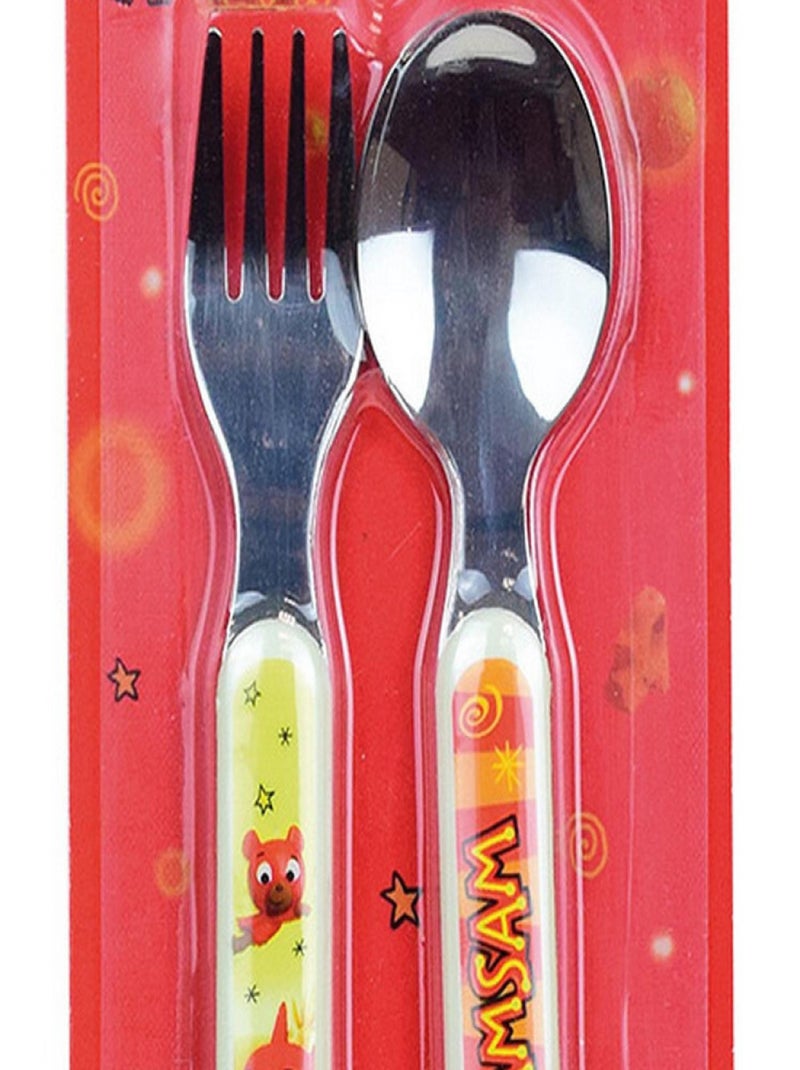 Samsam Ensemble Couverts Inox (Fourchette, Cuillere) Multicolore - Kiabi