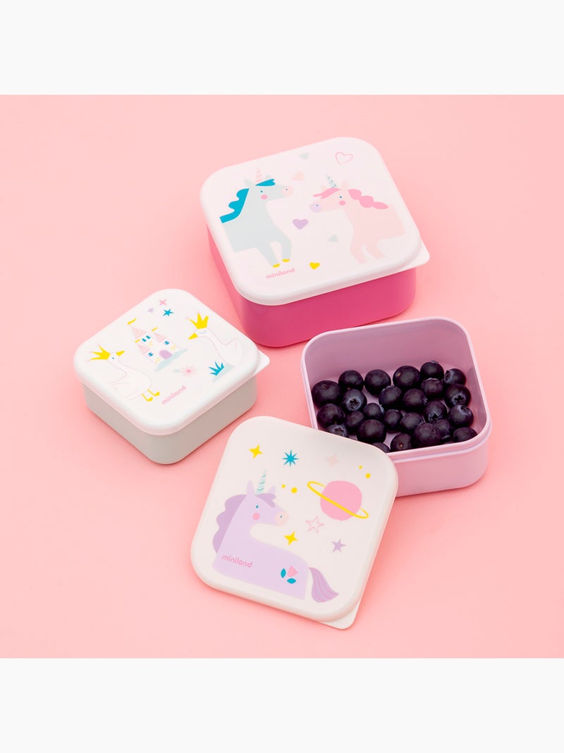Sanckbox-3 Boîtes à Lunch Fantaisie Miniland Rose - Kiabi