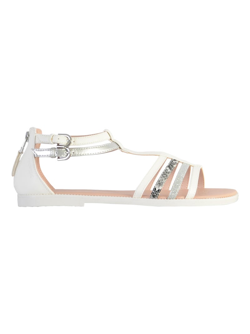 Sandale à bride boucle Geox Juniors Karly Blanc - Kiabi