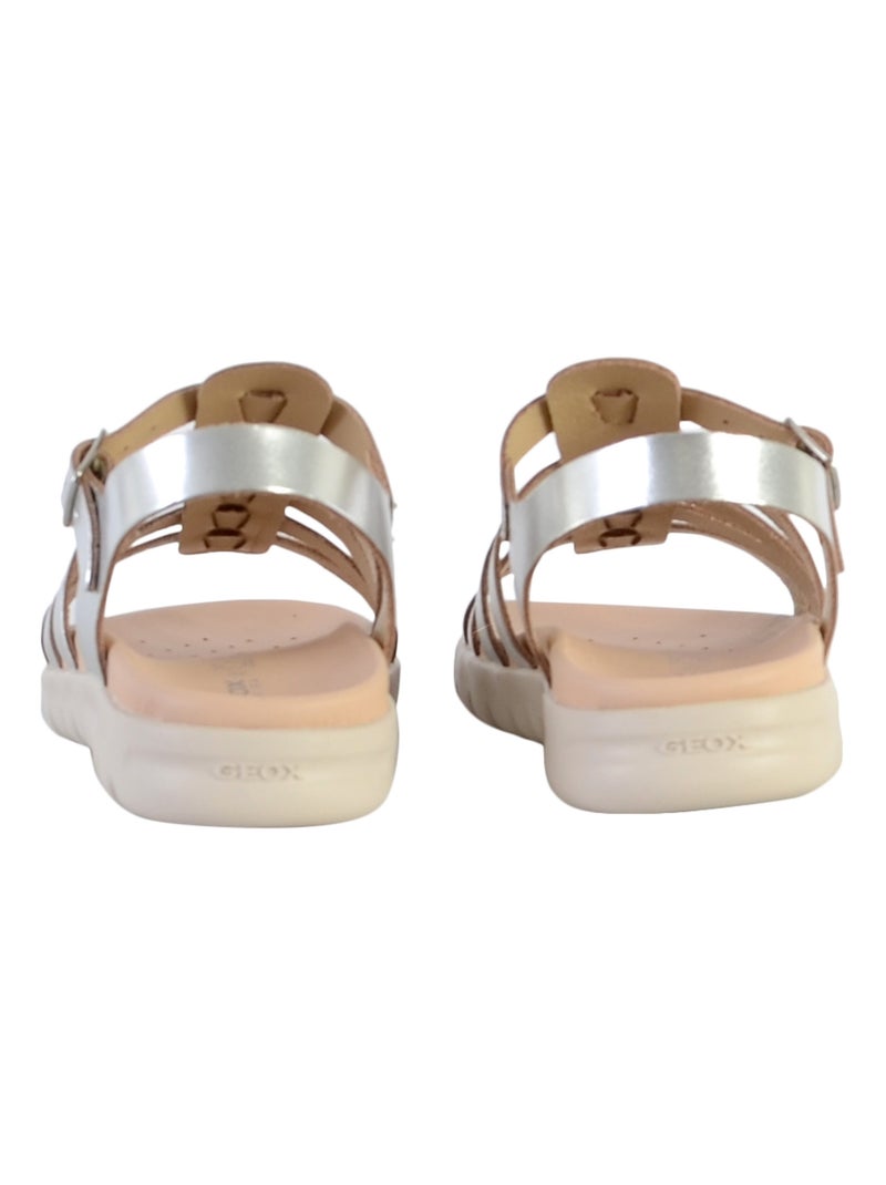 Sandale à Bride Plate Geox Enfant Soleima Argent - Kiabi