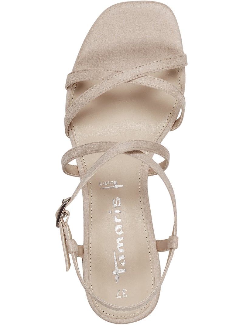 Sandale à Bride Talon Tamaris Beige - Kiabi