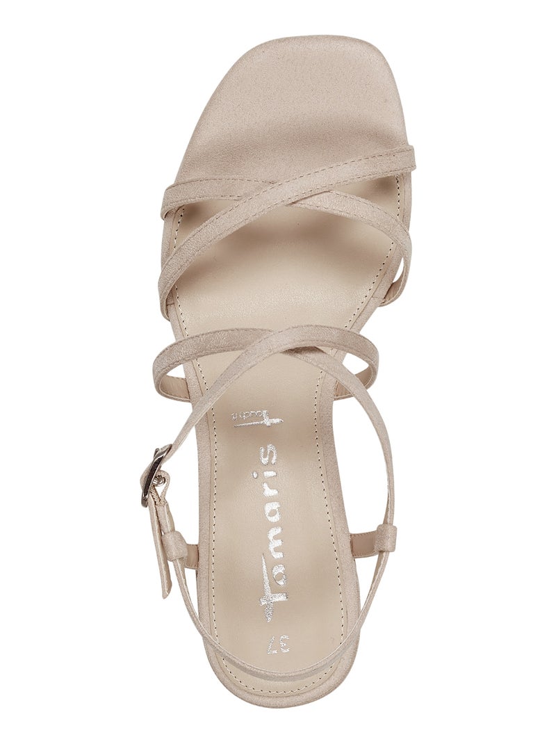 Sandale à Bride Talon Tamaris Beige - Kiabi