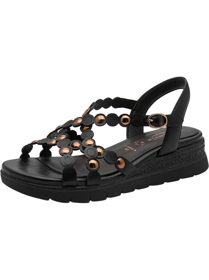 Sandale à brides tamaris comfort Noir - Kiabi