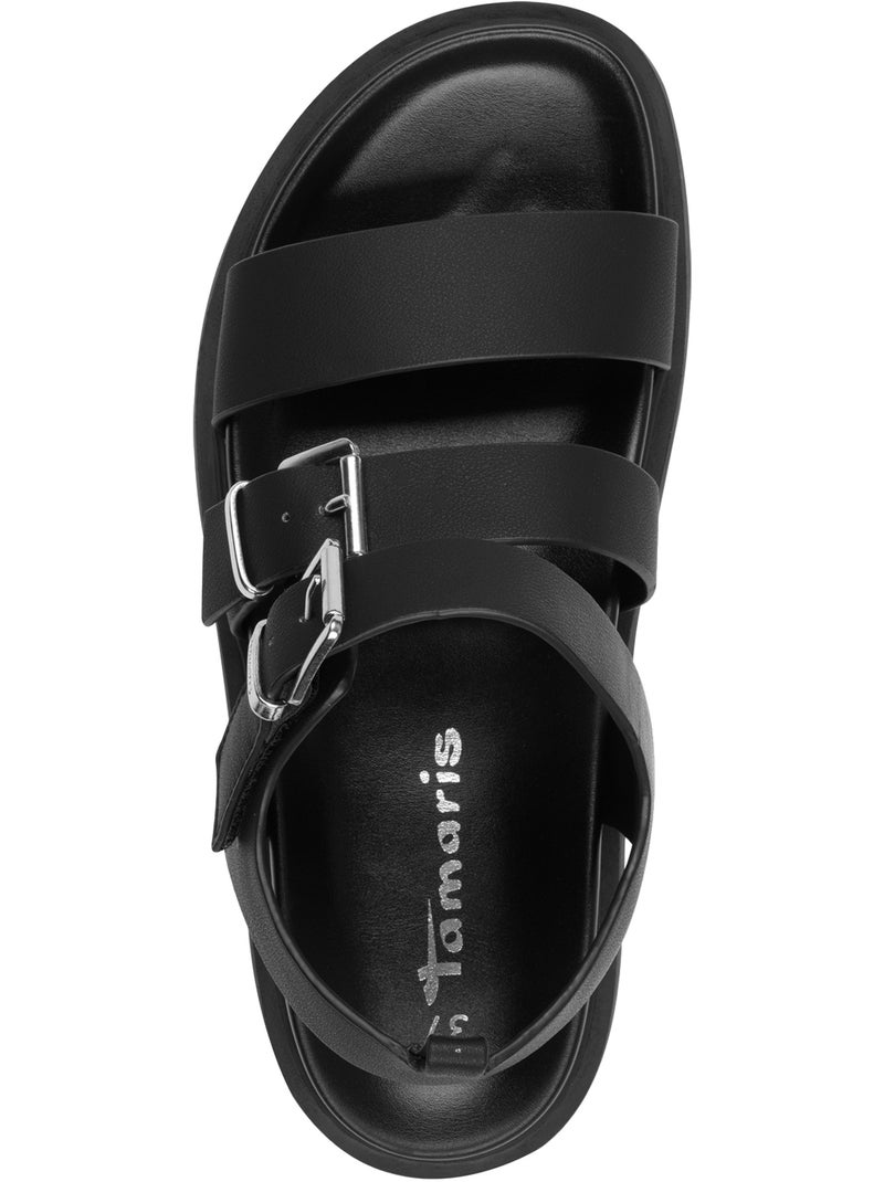 Sandale à Brides Tamaris Noir - Kiabi