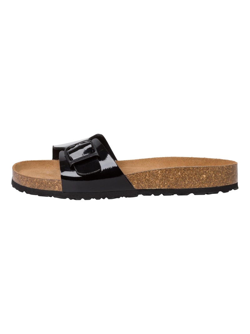 Sandale à Enfiler Plate Tamaris Noir - Kiabi