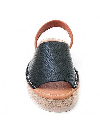 SANDALE À PLATEFORME MATÉRIAU SYNTHÉTIQUE NOIR