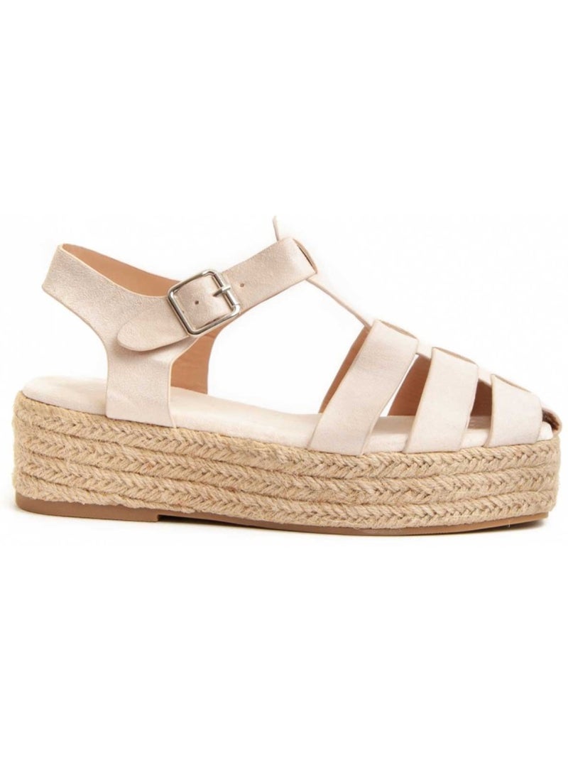 Sandale à Plateforme Textile Montevita Beige - Kiabi