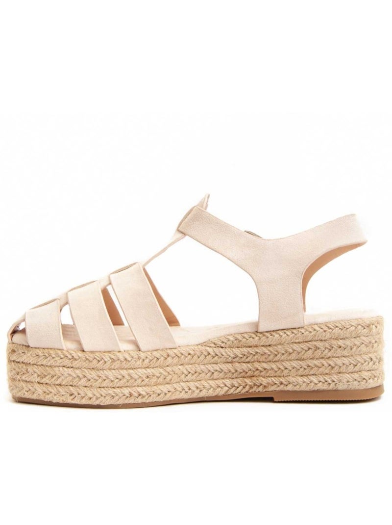Sandale à Plateforme Textile Montevita Beige - Kiabi