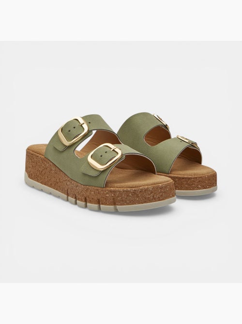 Sandale à semelle compensée avec double bride et boucle Bata - Kiabi