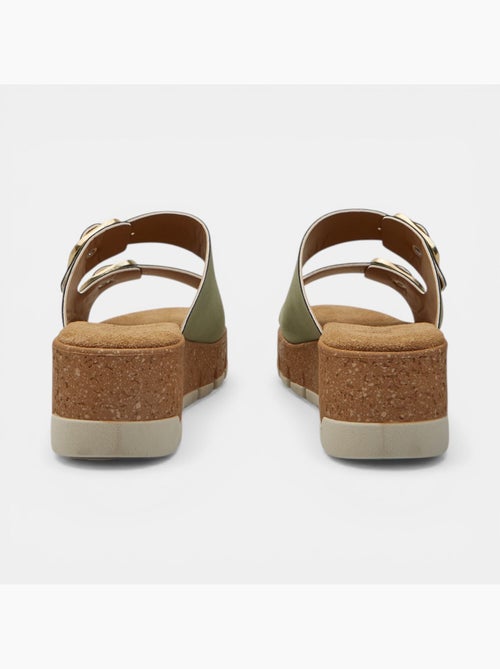 Sandale à semelle compensée avec double bride et boucle Bata - Kiabi