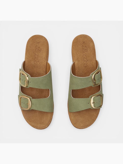 Sandale à semelle compensée avec double bride et boucle Bata - Kiabi