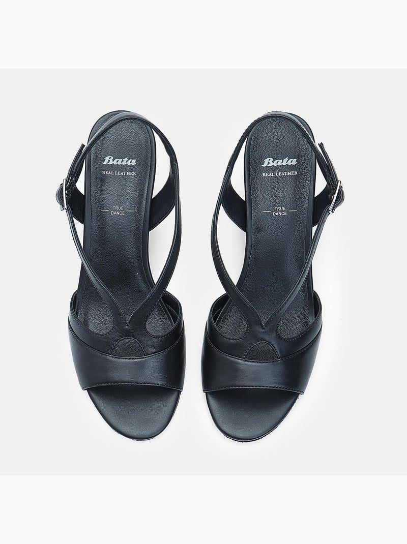 Sandale à talon bata Noir - Kiabi