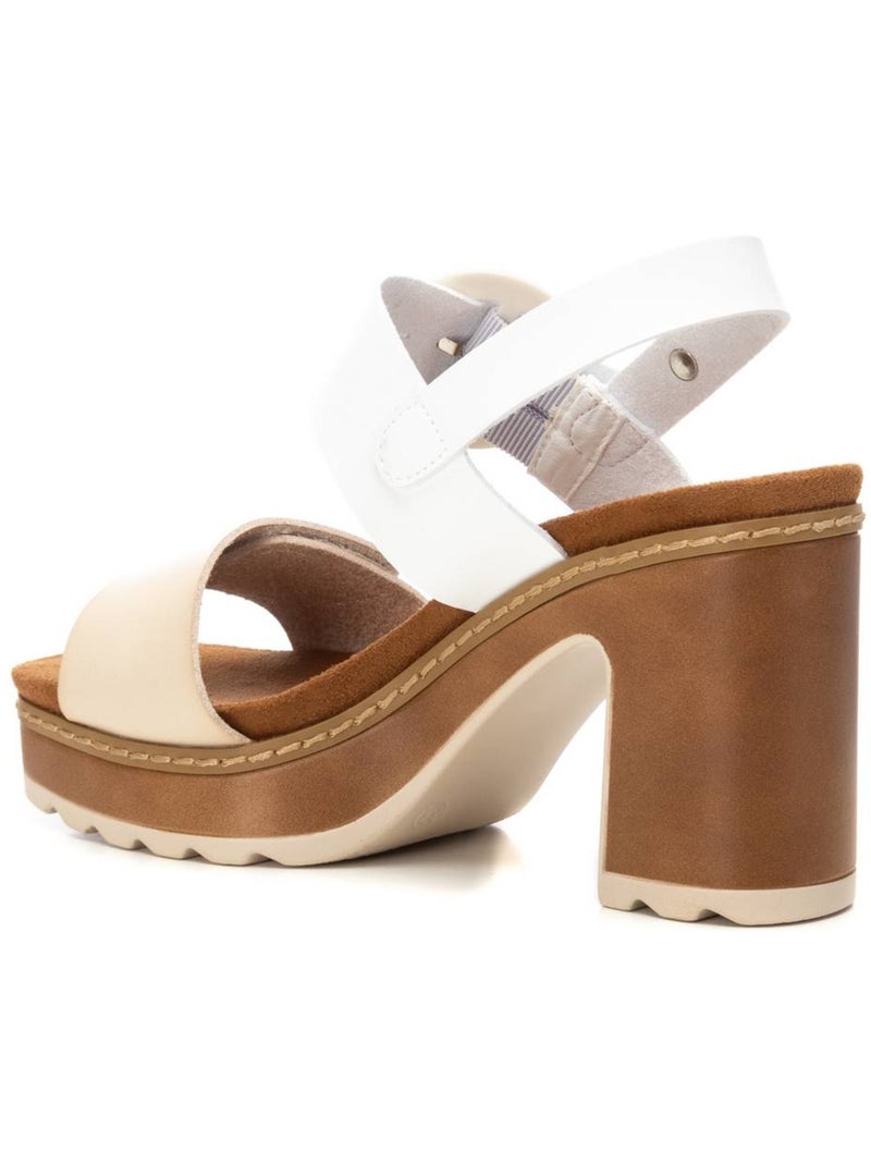 Sandale à talon boucle Blanc - Kiabi
