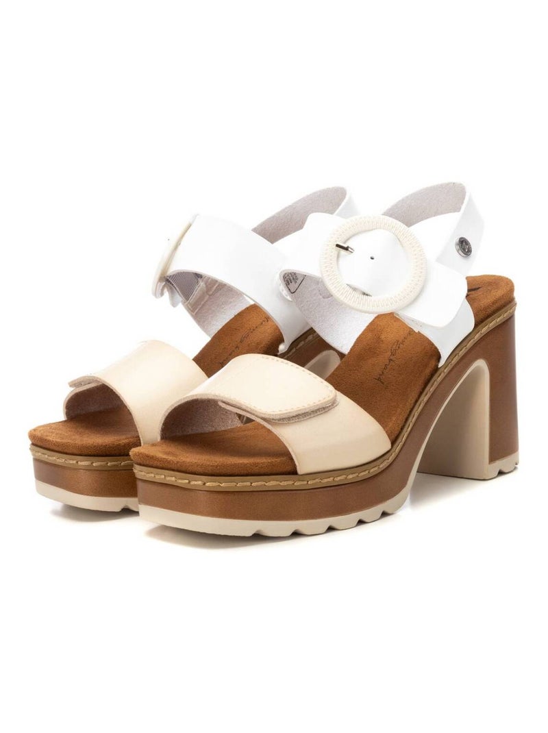 Sandale à talon boucle Blanc - Kiabi