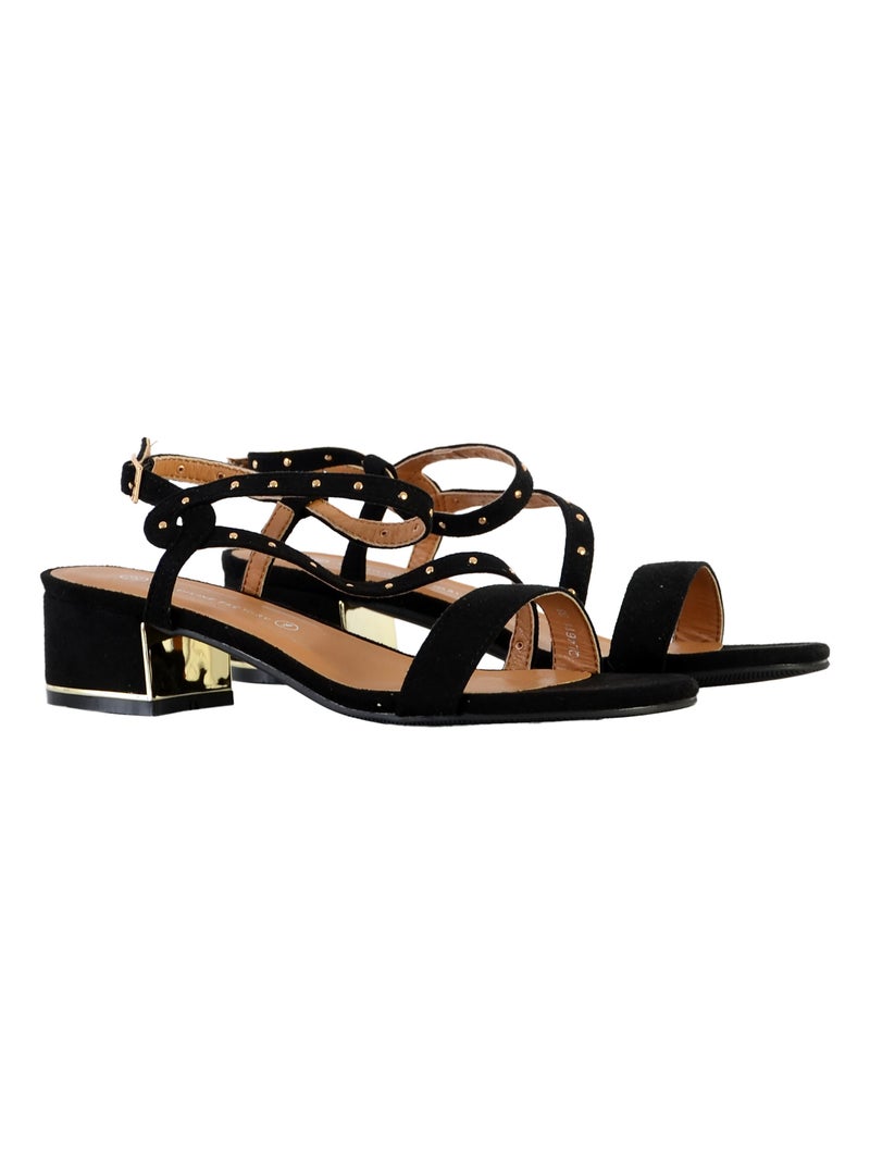 Sandale à talon The Divine Factory QL4611 Noir - Kiabi