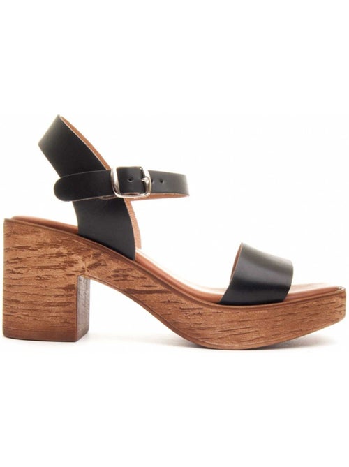 Sandale à Talons Cuir Naturel Wikers - Kiabi