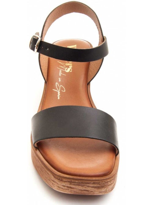 Sandale à Talons Cuir Naturel Wikers - Kiabi