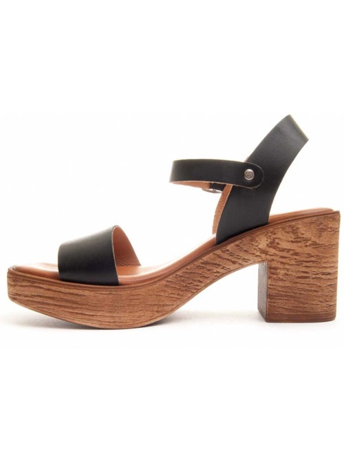 Sandale à Talons Cuir Naturel Wikers - Kiabi
