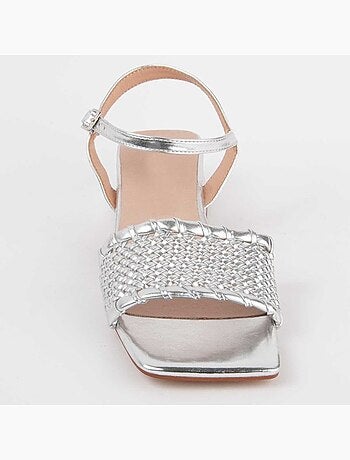SANDALE À TALONS MATÉRIAU SYNTHÉTIQUE ARGENT