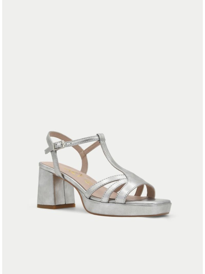 Sandale à Talons Matériau Synthétique Montevita Argent - Kiabi
