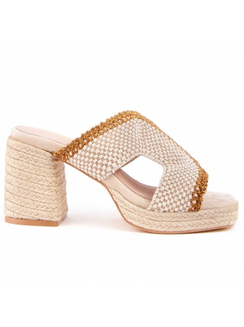 Sandale à Talons Matériau Synthétique Montevita Beige - Kiabi