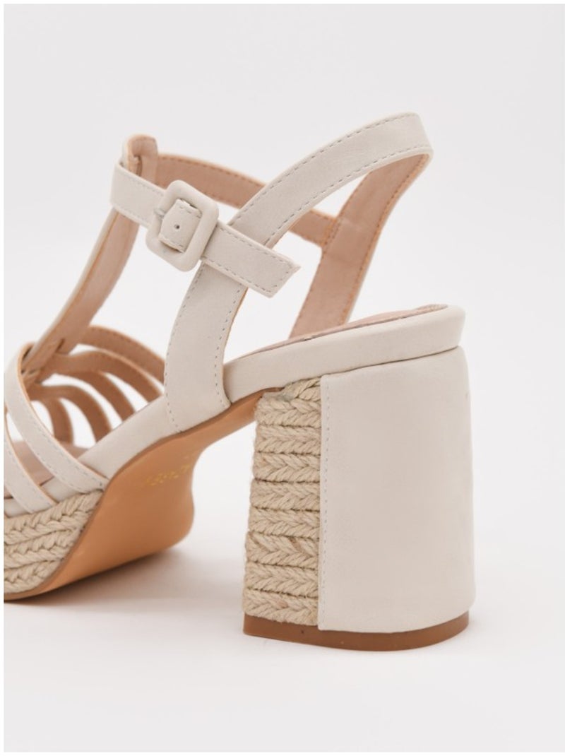 Sandale à Talons Matériau Synthétique Montevita Beige - Kiabi