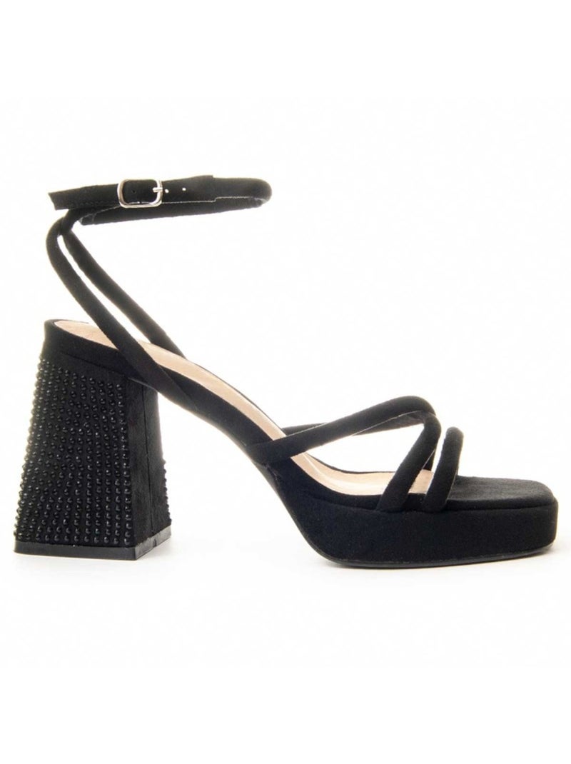 Sandale à Talons Matériau Synthétique Montevita Noir - Kiabi