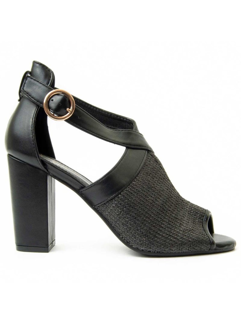 Sandale à Talons Matériau Synthétique Montevita Noir - Kiabi