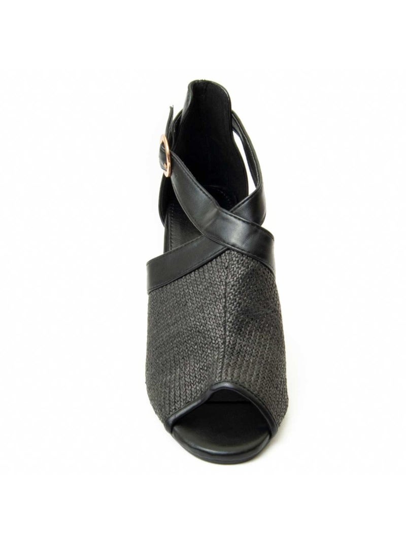 Sandale à Talons Matériau Synthétique Montevita Noir - Kiabi