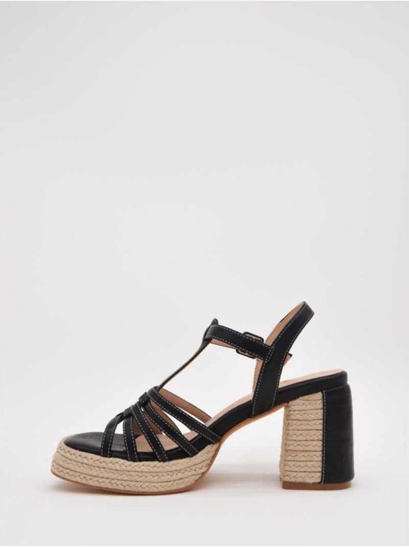 Sandale à Talons Matériau Synthétique Montevita Noir - Kiabi