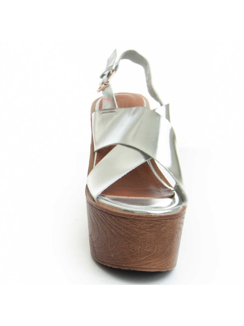 Sandale à Talons Matériel Synthétique Montevita Argent - Kiabi