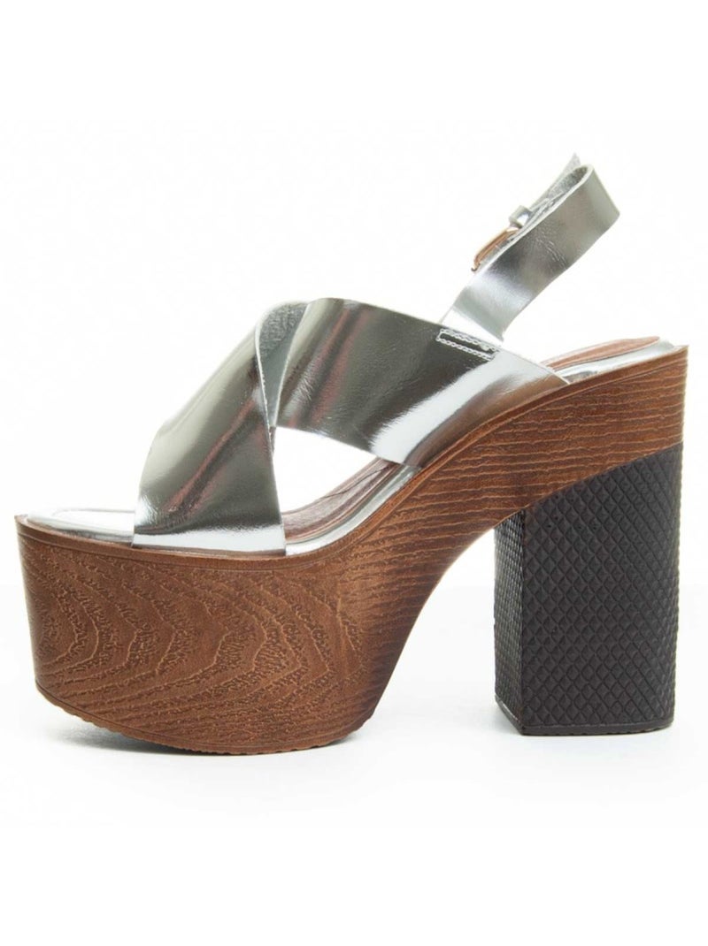 Sandale à Talons Matériel Synthétique Montevita Argent - Kiabi