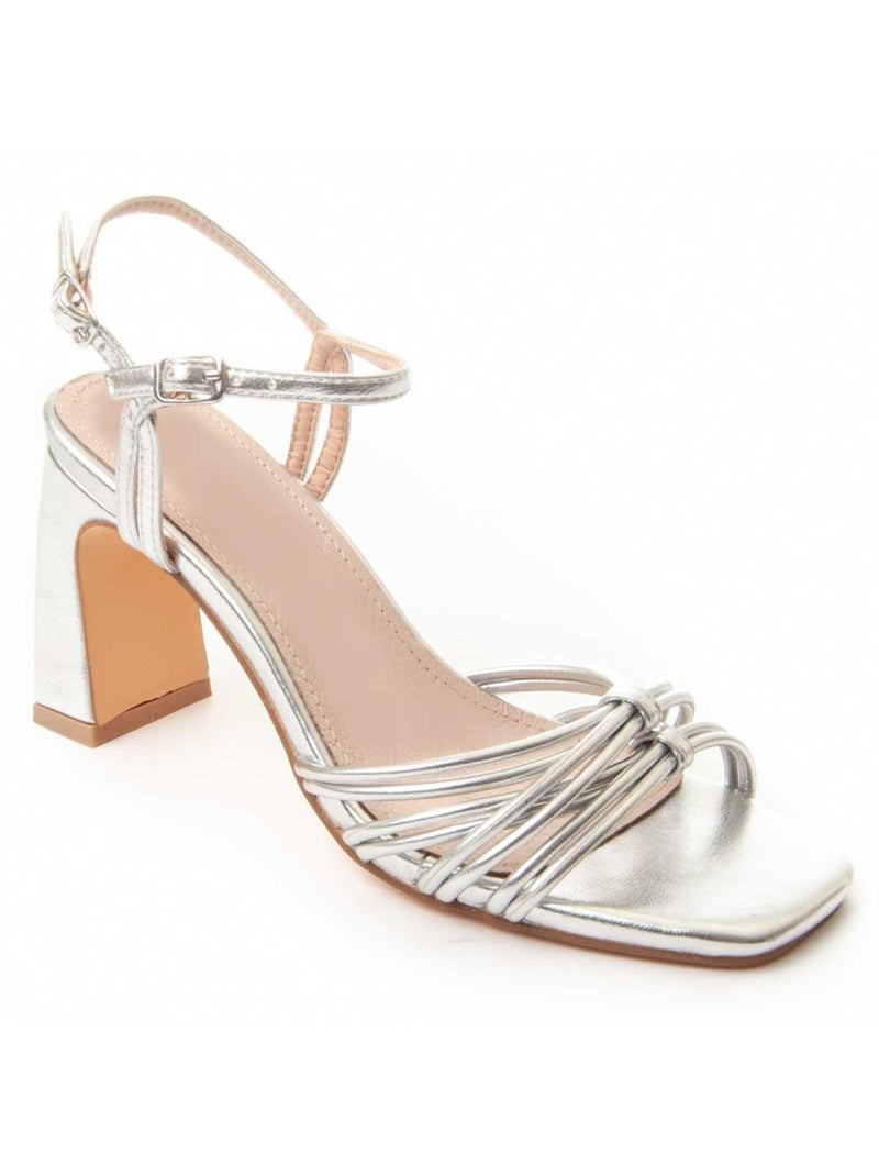 Sandale à Talons Matériel Synthétique Montevita Argent - Kiabi