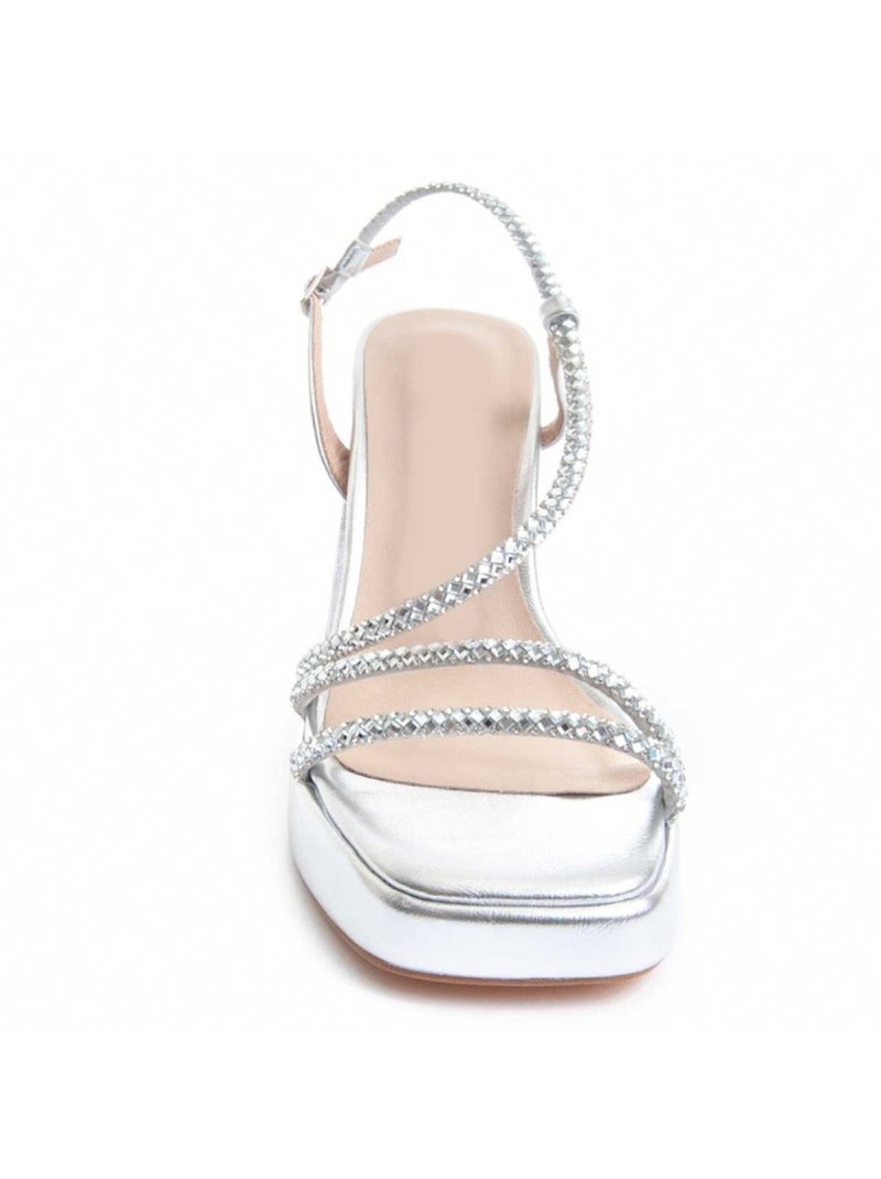 Sandale à Talons Matériel Synthétique Montevita Argent - Kiabi