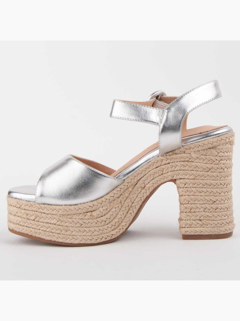 Sandale à Talons Matériel Synthétique Montevita Argent - Kiabi