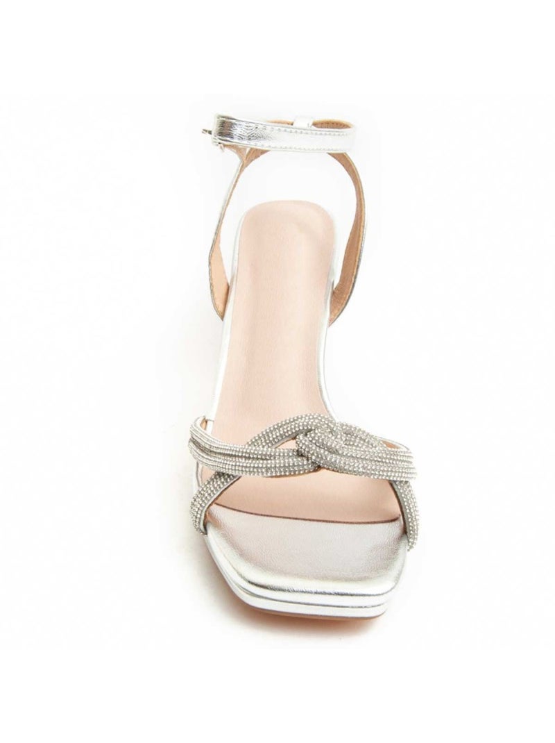 Sandale à Talons Matériel Synthétique Montevita Argent - Kiabi