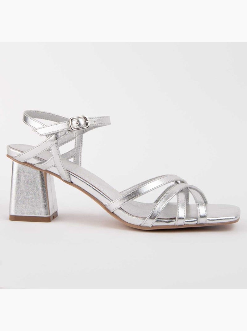 Sandale à Talons Matériel Synthétique Montevita Argent - Kiabi