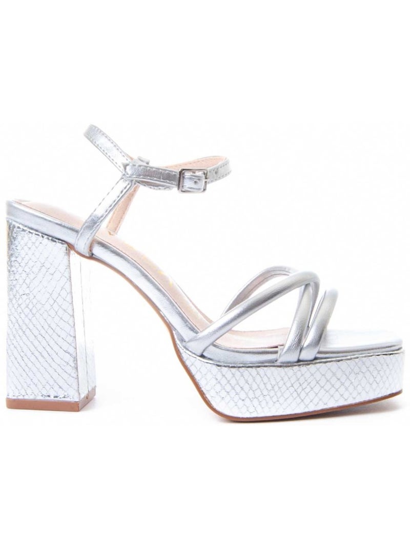 Sandale à Talons Matériel Synthétique Montevita Argent - Kiabi