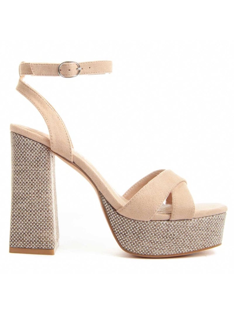 Sandale à Talons Matériel Synthétique Montevita Beige - Kiabi