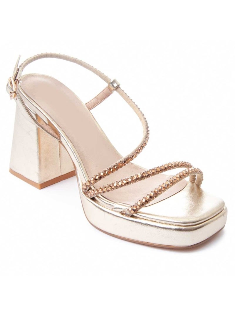 Sandale à Talons Matériel Synthétique Montevita Doré/or - Kiabi