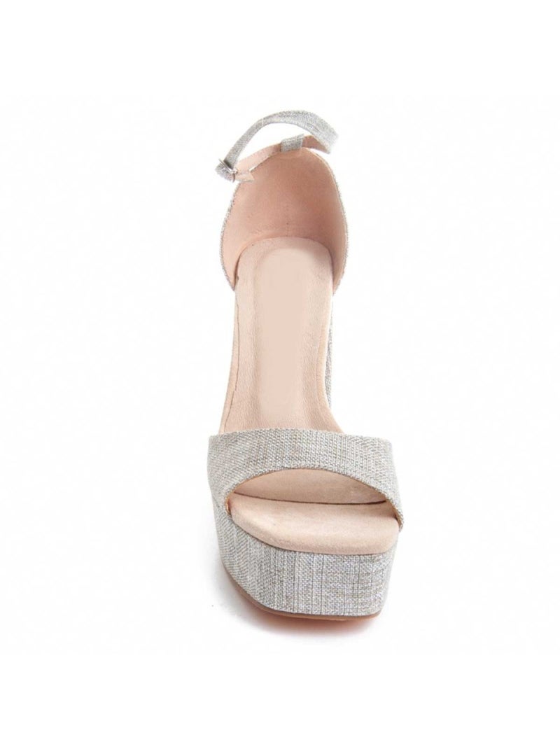 Sandale à Talons Matériel Synthétique Montevita Gris - Kiabi