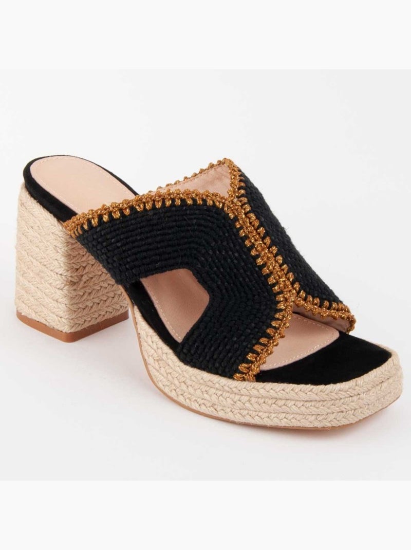 Sandale à Talons Matériel Synthétique Montevita Noir - Kiabi