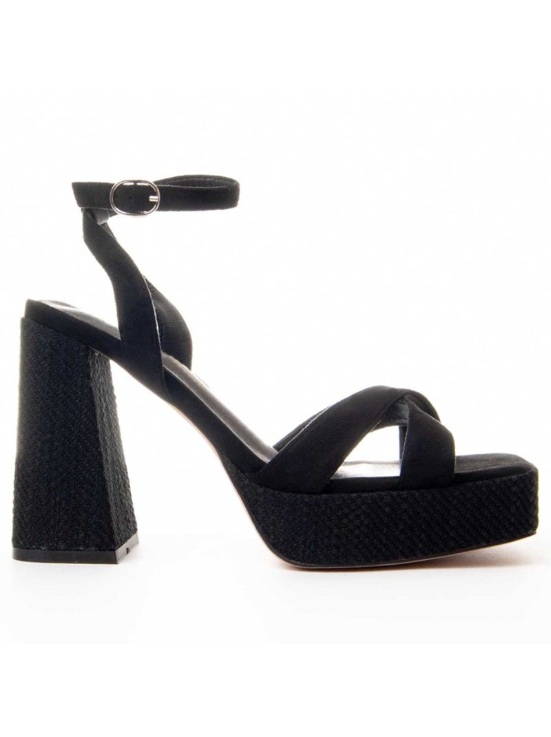 Sandale à Talons Matériel Synthétique Montevita Noir - Kiabi